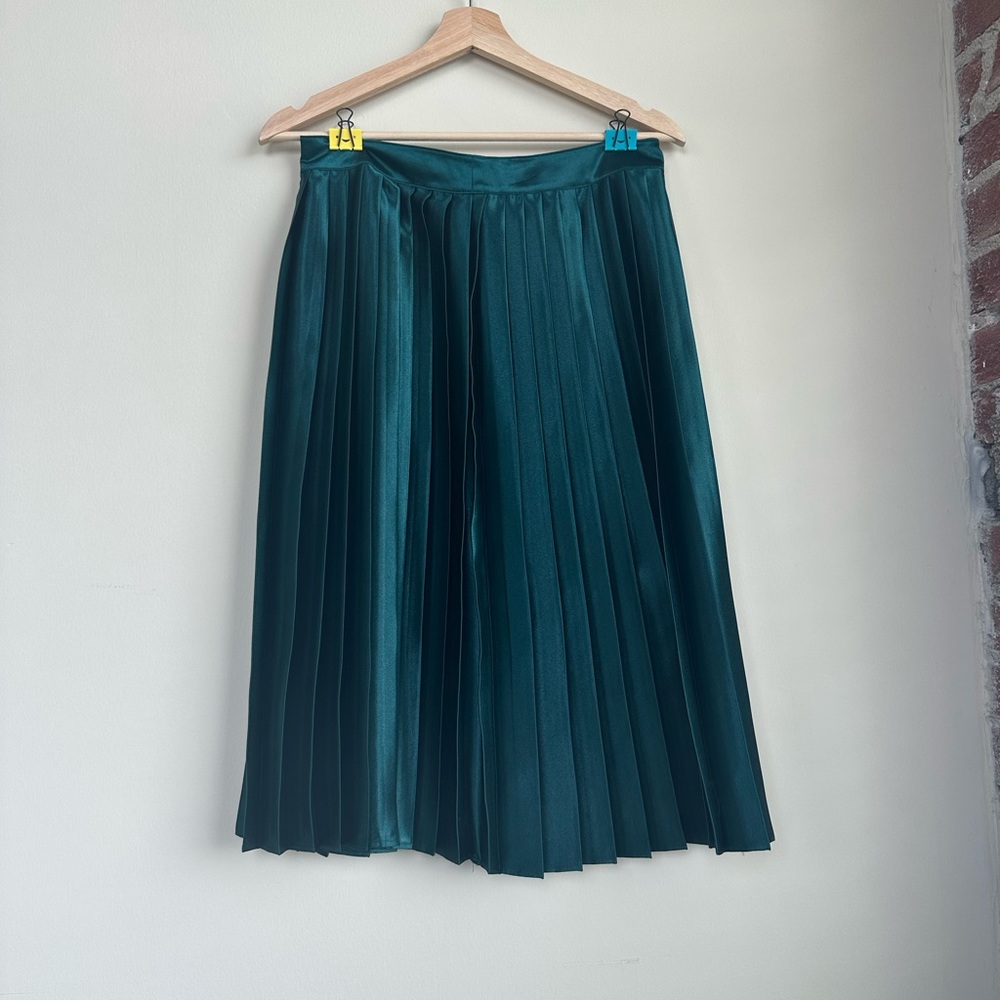 Ann Taylor Green Metallic Holiday Skirt